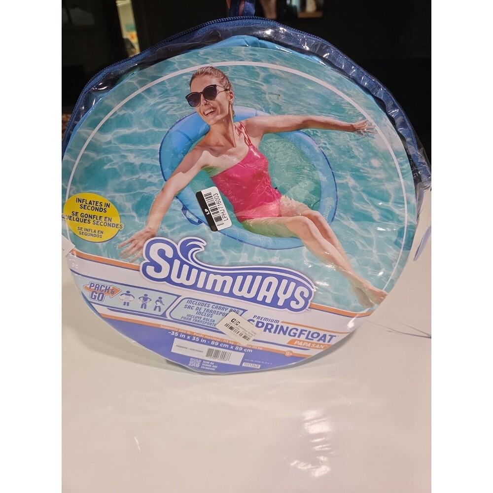 SWIMWAYS Premium Springfloat Papasan SWIM SEAT Inflates In Seconds Up to 250lb
